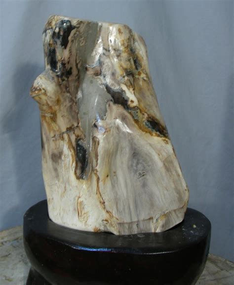 Sold Price Antique Petrified Wooden Sculpture On Stand December 5