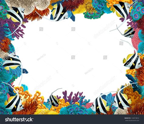 The Coral Reef Frame Border Illustration For The Children