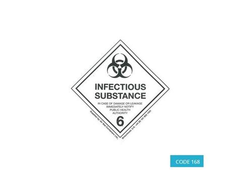 Label Class Infectious Substance Hazard Labels Mm X Mm