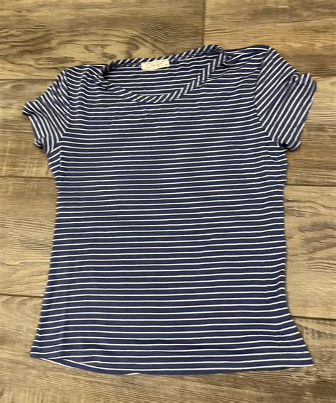 Olivia Rae Blue And White Striped Shirt