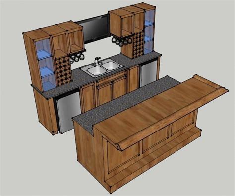 Hierbei setzt sich die bar aus zwei geraden schränken und einem eckschrank zusammen. Pin von Nelson Grullón auf Bar madera in 2020 | Diy ...