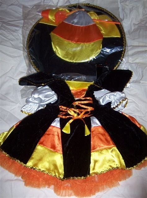 Toddler Girls Candy Corn Witch Halloween Costume Sz 2t Hat