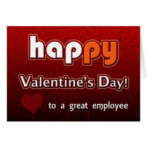 Happy Valentines Day Employee Greeting Card