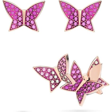 Lilia Stud Earrings Set 3 Butterfly Pink Jewellery From Market