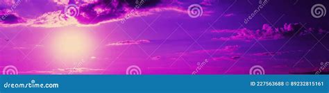 Purple Sunset Toned Sky With Clouds Gradient Colorful Sky Background