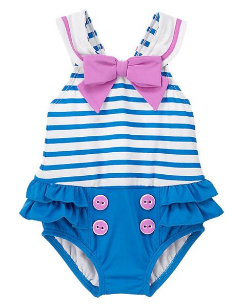 Gymboree Sailor Striped Swimsuit Summer Baby Clothes Newborn Girl