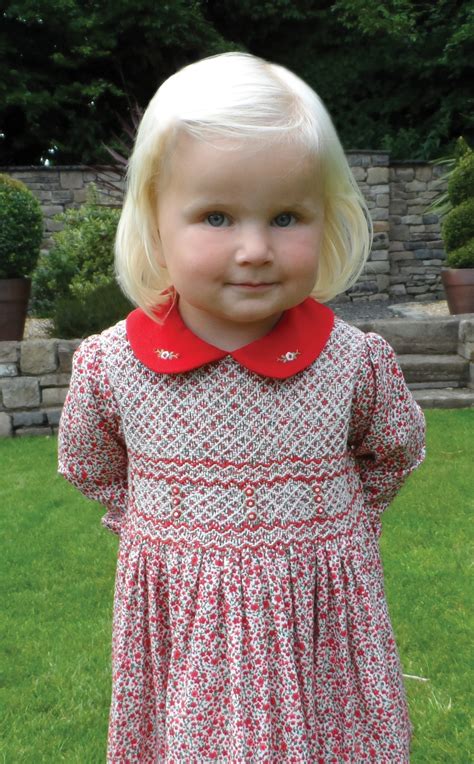 Girls Red Floral Hand Smocked Dress By Sarah Louise 012192 Wonderland