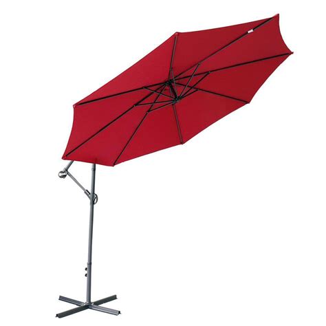 Jushua 97 Ft Iron Cantilever Patio Umbrella With Extra Large Canopy