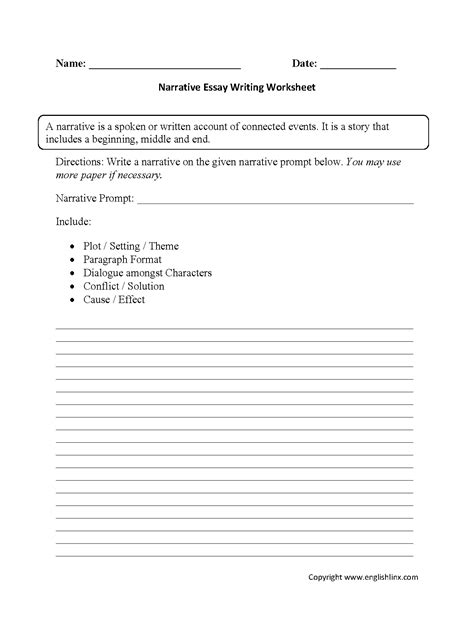 Printable Essay Writing Worksheets