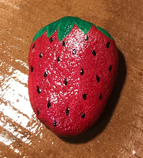 Strawberry By Sharon Betson Rock Painting Art Pebble Painting Pebble