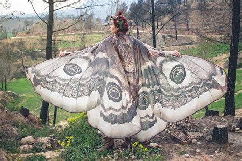 Mooth Butterfly Fairy Cape Cloak Brown And White Isis Wings Costume