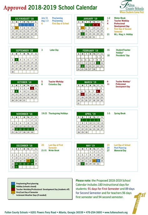 Gwinnett County School Calendar 2019 20