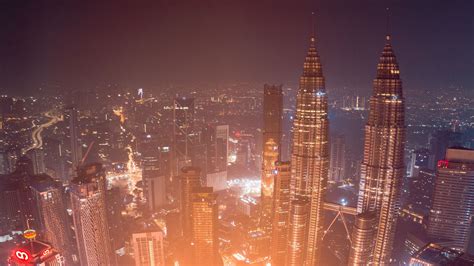 Download Wallpaper 1920x1080 Night City Aerial View City