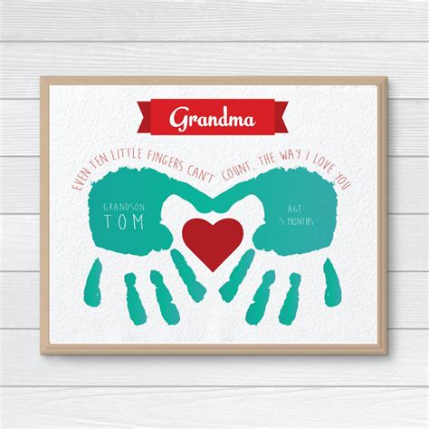 Best mother's day gifts for grandma 2021. Personalized Gift for Grandmother CUSTOM Handprint Art ...