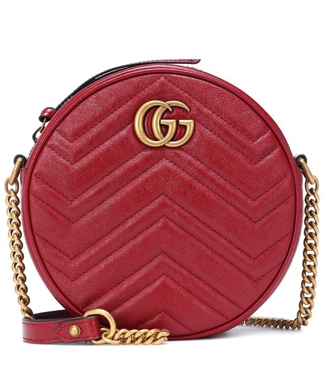 Marmont Leather Crossbody Bag Gucci Red In Leather Iucn Water