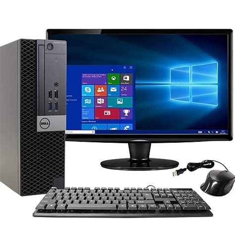 Dell Optiplex 7040 Refurbished Desktop Computer With 24 Lcd Monitor