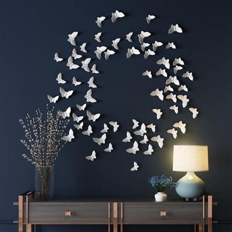 Ceramic 3d Butterfly Wall Decor 3d Butterfly Wall Decor White