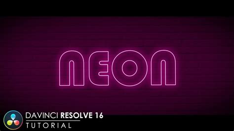 Davinci Resolve 16 Tutorial Neon Text Animation No Plugins Youtube