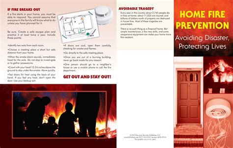 Home Fire Prevention Brochure Fire Safety For Life