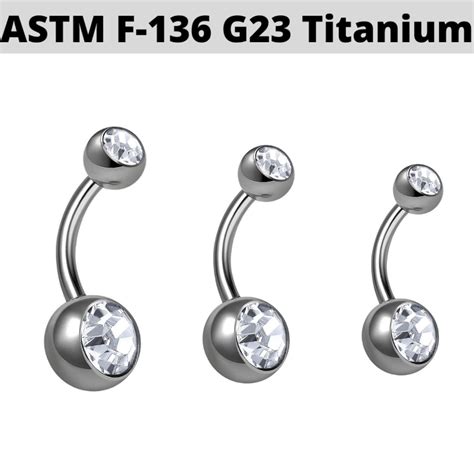 G23 Titanium Double 5mm8mm Cz Belly Ring Apm