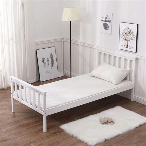 Buy Henbo Single Bed Frame 3ft Pine Wooden Single Bed Base Bedroom