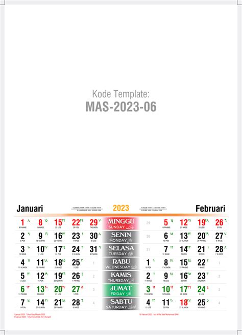 Template Kalender 2023 06 Toko Fadhil Template