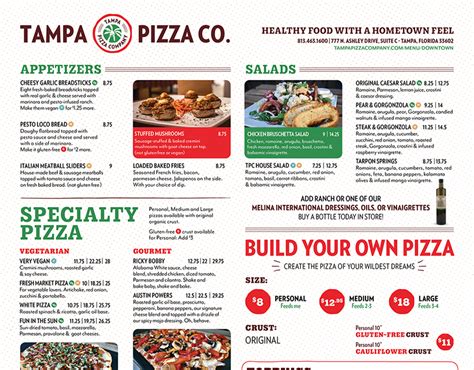 Tampa Pizza Menus On Behance