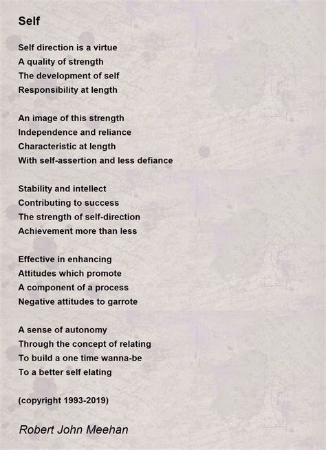 Self Self Poem By Robert John Meehan