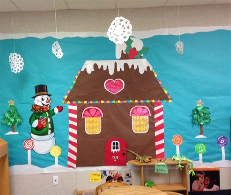 gingerbread house bulletin board idea christmas bulletin christmas classroom classroom crafts