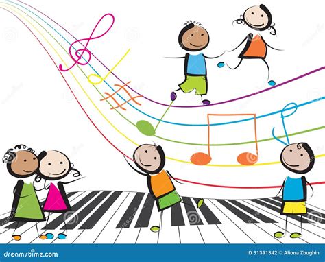 Music Kids Vector Cartoon Characters Set Of Children Singing