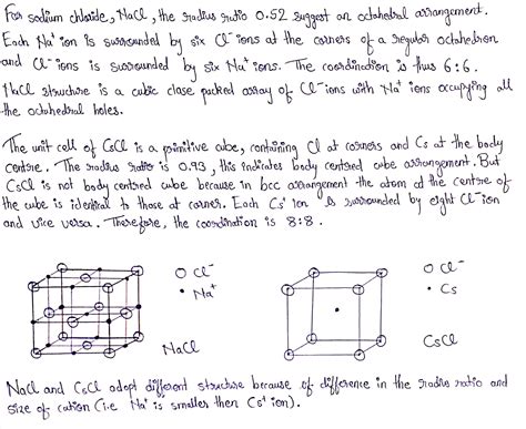 Draw The Crystal Structures Of Nacl And Cscl What Is The Coordination