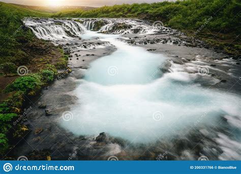 Bruarfoss Waterfall In Brekkuskogur Iceland Stock Photo Image Of