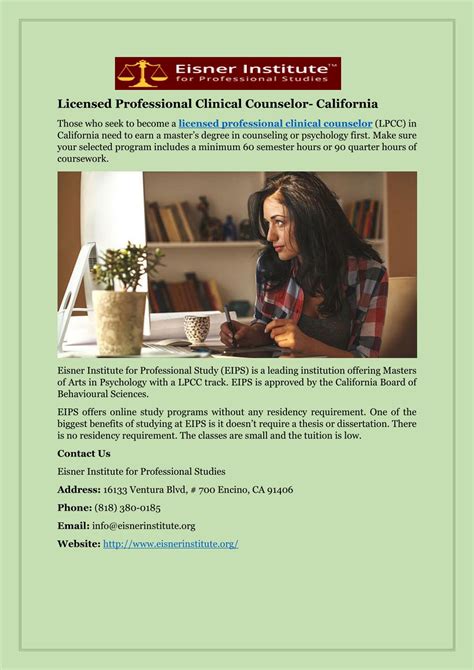 PPT - Licensed Professional Clinical Counselor- California PowerPoint