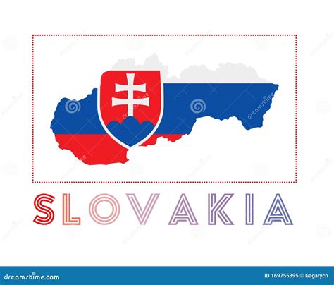 Slovakia Logo Map Of Slovakia With Country Name Stock Vector