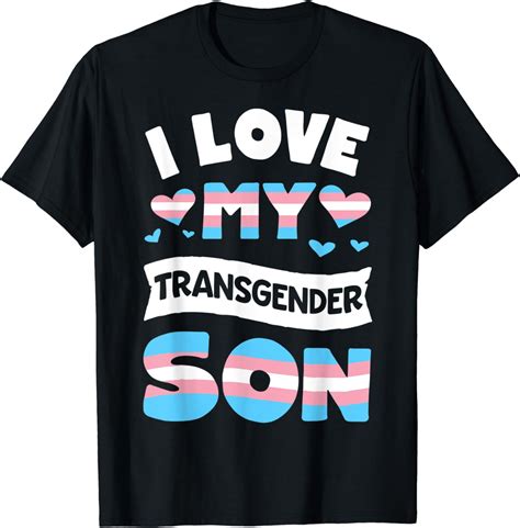 I Love My Transgender Son Lgbt Pride Flag Trans Mom Dad T Shirt Amazon Co Uk Fashion