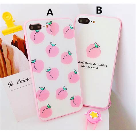 Cute Peach Phone Case For Iphone 6 6s 6plus 7 7plus 8 8p X · Pennycrafts · Online Store Powered