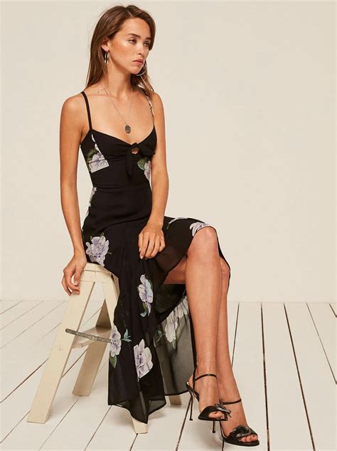 Pin By Jaydaa Karam On Reformation Simple Black Dress Black Floral Maxi Dress Womens Wrap Dress