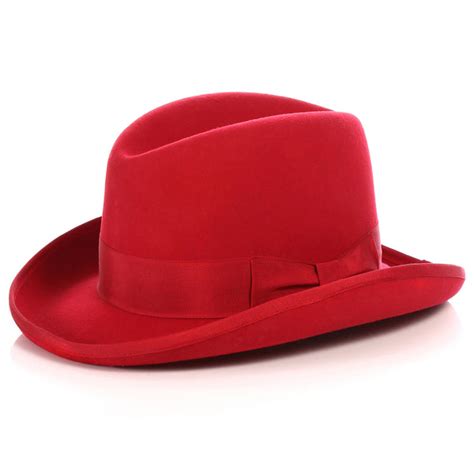 Ferrecci Premium Classic Red Wool Godfather Hat Fhyinc