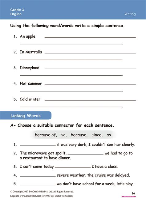 One of the best teaching strategies employed in most classrooms today is worksheets. Free English Worksheets for grade 3|class 3|IB |CBSE|ICSE|K12 and all curriculum