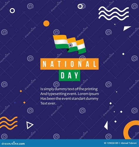 India National Day Vector Template Design Illustration Stock Vector