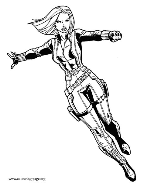 Captain America Black Widow Coloring Page
