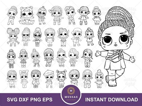 Lol Doll Svg Bundle Doll Outline Clipart Vector Image Vectorency In