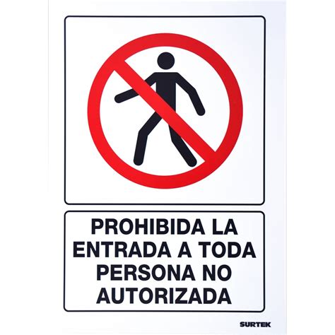 Letrero Prohibida La Entrada Señal Prohibitiva 1 Pza Surtek