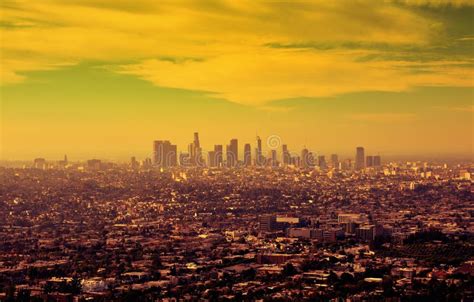 Sunrise Over Downtown Los Angeles Stock Photo Image Of Dusk Travel