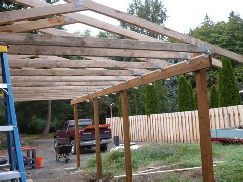 Slope roof fittings have a 102 degree angle with a 2.5 rise per foot. Lean to carport build - The Garage Journal Board | Pergola ...