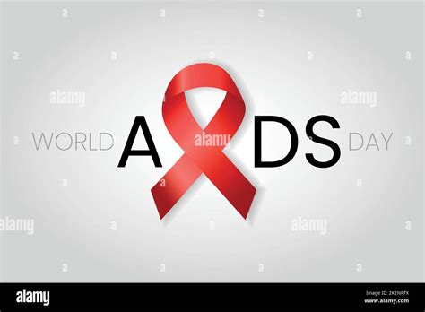 vector in rectangular format with a red ribbon for world aids day december 1st hiv day banner