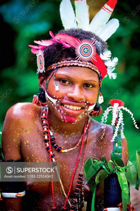 Trobriand Island Woman In Traditional Costume Trobriand Islands Papua