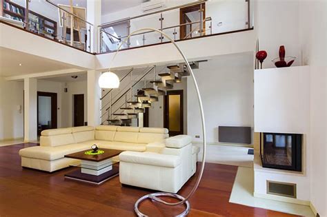 Living Room Overseeing Staircase Magnon India Best Interior