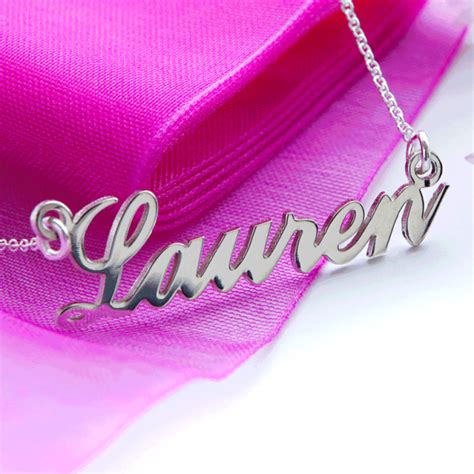 Sterling Silver Carrie Style Personalised Name Necklace In T Box