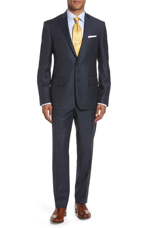 Hart schaffner marxchicago classic fit solid wool blend suit. Nordstrom Men's Shop Classic Fit Check Wool Suit | Nordstrom